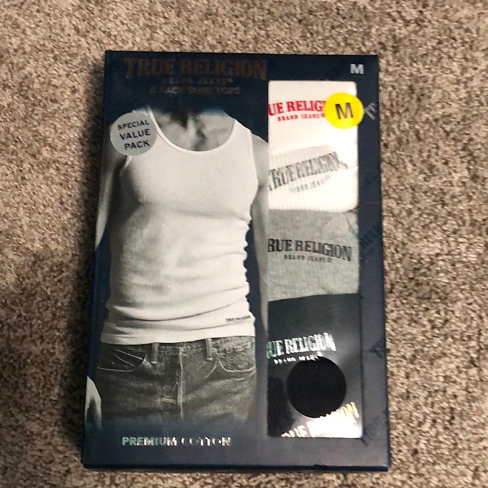 True Religion 5 pack tank tops medium